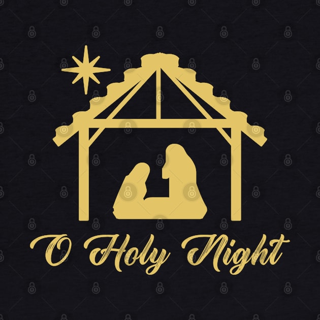 O Holy Night Nativity Christmas by Space Cadet Tees